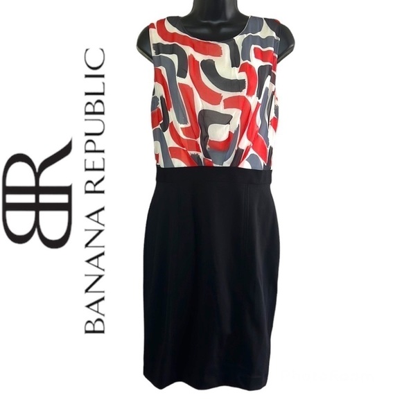 Banana Republic Casual Elegant Multicolor Sleeveless A-Line Dress Size 4 - Picture 1 of 14